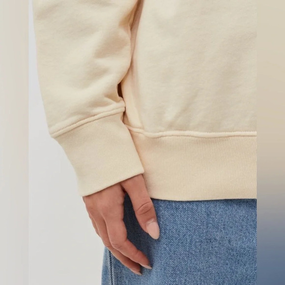 NWOT Sporty & Rich Wellness Letterman Boucle Cream Crewneck Sweatshirt Small - Picture 3 of 9